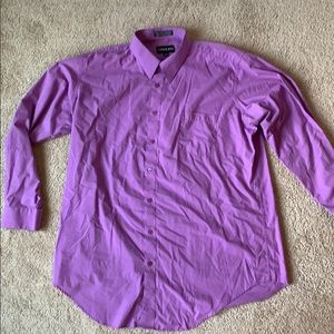Adolfo purple LS button down dress shirt 18 36/37